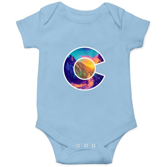 Colorado Mountain Colorado C Graphic - Mountainsunset Design Baby Bodysuit
