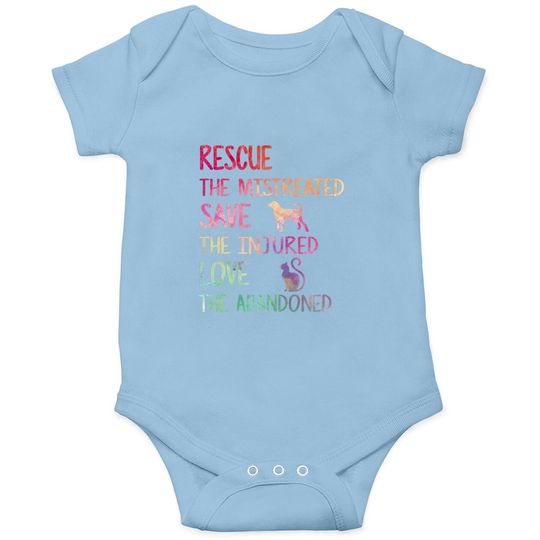 Rescue Save Love Pet Animal Shelter Volunteer Gifts Sleeve Baby Bodysuit
