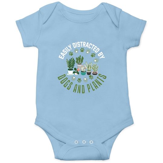 Plants And Dogs Baby Bodysuit Plant Lover Dog Lover Plant Baby Bodysuit