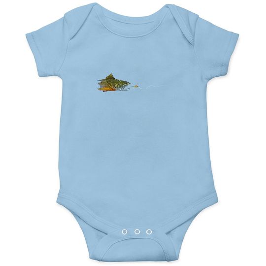 Fly Fishing Brook Trout Dry Fly Tying Fisherman Baby Bodysuit