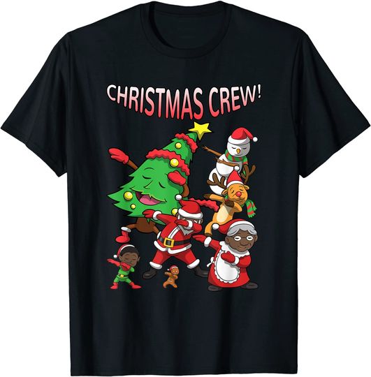 Black Santa Claus Shirt African American Christmas Crew T-Shirt