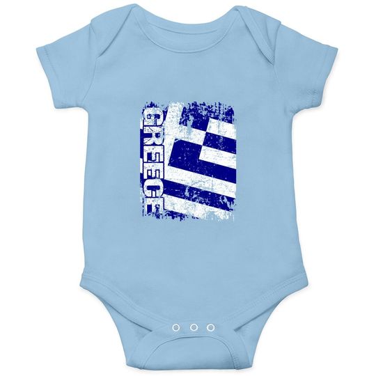 Greece Flag Vintage Distressed Greece Baby Bodysuit