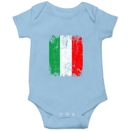 Italy Flag Vintage Distressed Baby Bodysuit