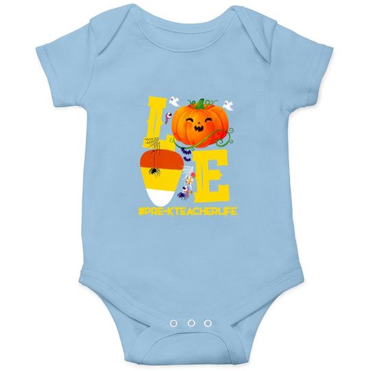 Halloween Pumpkin Love Pre-k Teacher Life Costume Baby Bodysuit