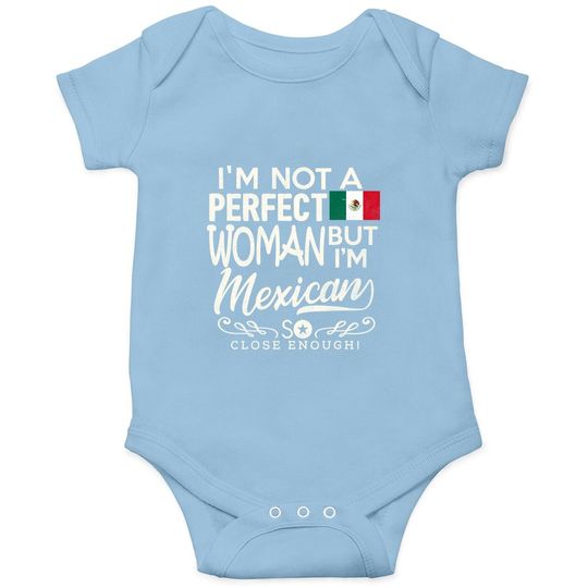 Mexico Flag Woman Baby Bodysuit Mexican Pride Souvenir Funny Baby Bodysuit