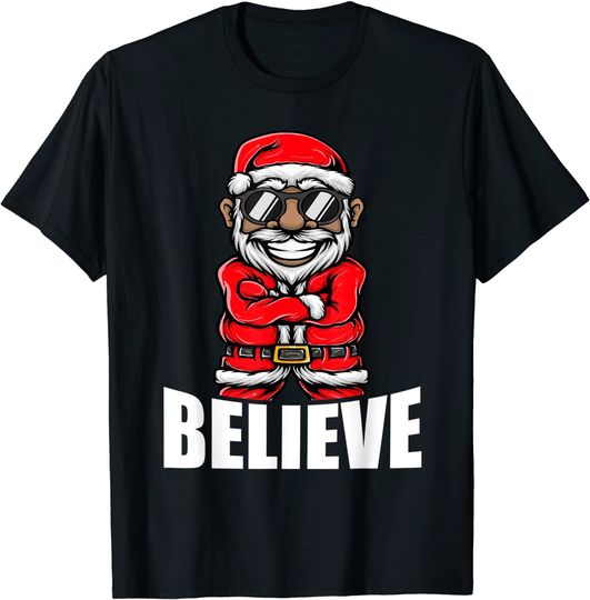 Check Brand For 50, Black African American Santa Claus  T-Shirt