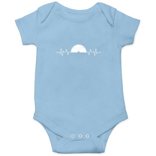 Saw Heartbeat Carpenter Woodworker Carpentry Gift Baby Bodysuit