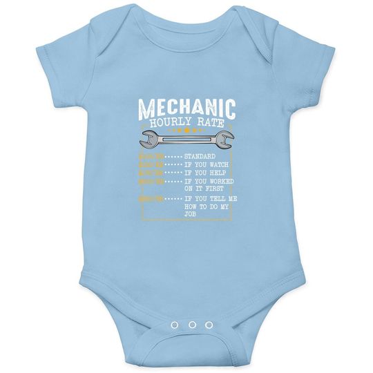 Mechanic Hourly Rate Labor Rates Co-workers Baby Bodysuit