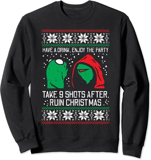 Evil Frog Meme Ugly Christmas Sweater Ruin Xmas Party Gift Sweatshirt