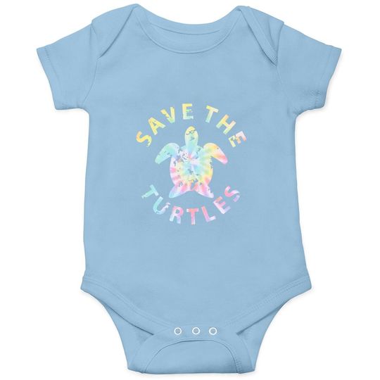 Save The Turtles Tie Dye Baby Bodysuit