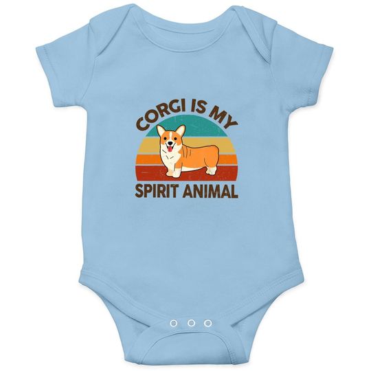 Funny Corgi Is My Spirit Animal Baby Bodysuit