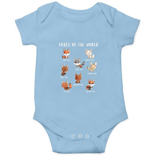 Foxes Of The World Funny Baby Bodysuit