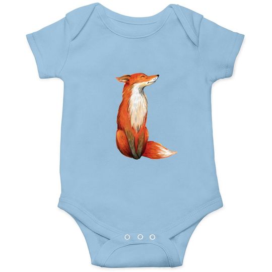 Watercolor Fox Baby Bodysuit