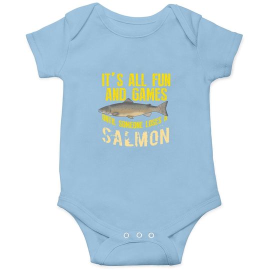 Funny Salmon Fishing Baby Bodysuit