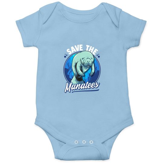 Save The Manatees Cute Sea Cow Dugong Baby Bodysuit