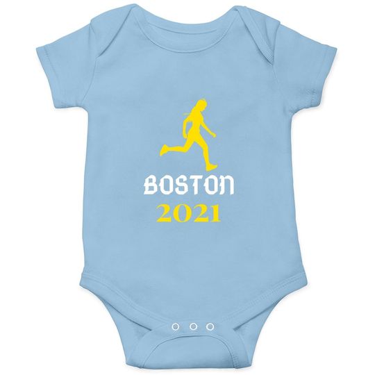 Boston 2021 Running Marathon Training In Progress Runner Baby Bodysuit