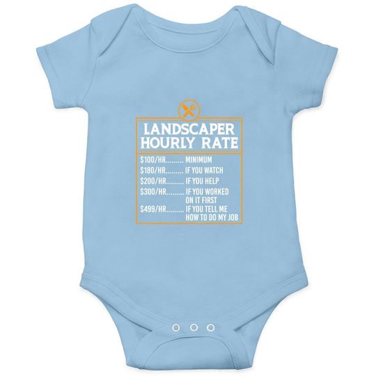 Landscaping Hourly Rate For Landscaper Mower Baby Bodysuit