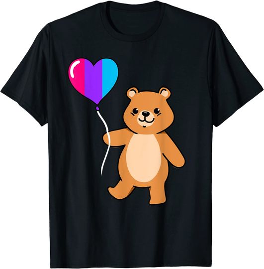 Teddy Bear Balloon Androgyne T-Shirt