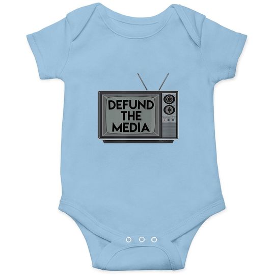 Defund The Media Retro Television Baby Bodysuit