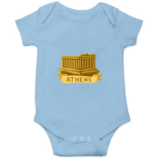 Athens Greece Acropolis Parthenon Gold Baby Bodysuit