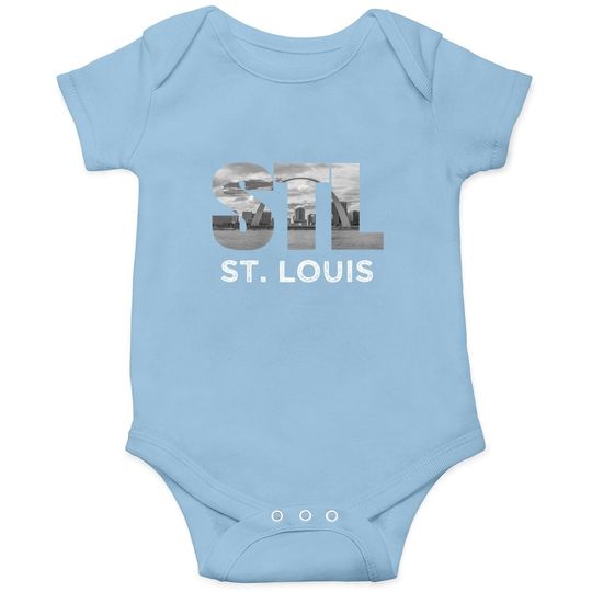 Downtown St Louis Missouri Skyline Art Gateway Arch Baby Bodysuit