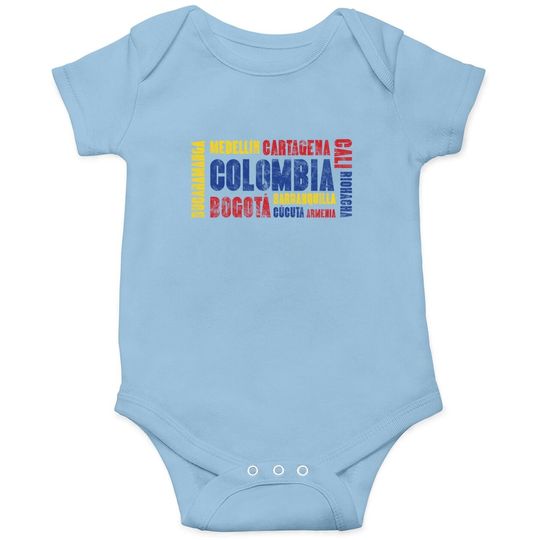 Colombia Football Cafetero Soccer Bogota Cali Medellin Flag Baby Bodysuit