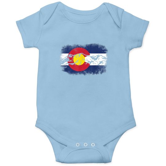 Colorado Mountain Love Colorado Flag Baby Bodysuit