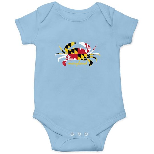 Maryland Crab Cute State Pride Flag Baby Bodysuit