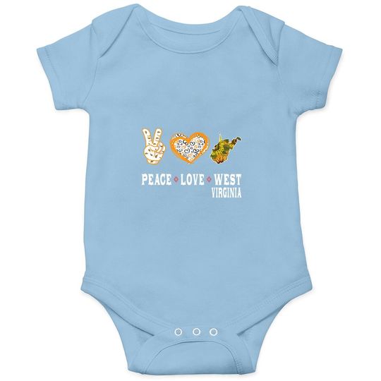 Peace Love West Virginia State Sunflower Baby Bodysuit