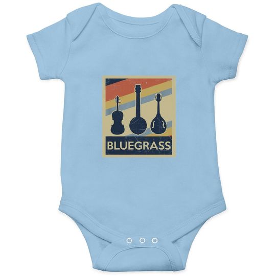 Bluegrass Vintage Music Instruments Retro Baby Bodysuit