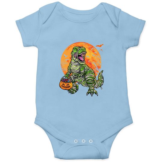 Halloween Dinosaur T Rex Mummy Pumpkin Candy Baby Bodysuit