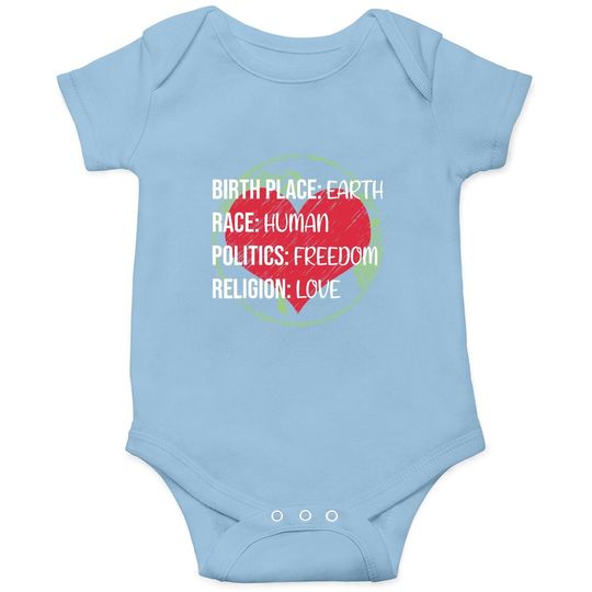 Colorful Peace Proud Humanist Lover Baby Bodysuit