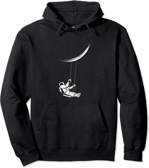 Astronaut Swinging From The Moon Space Meme Gift Pullover Hoodie