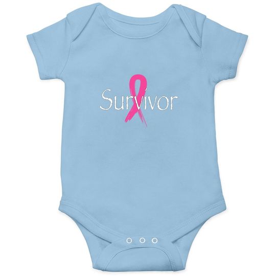 Breast Cancer Survivor Pink Ribbon Awareness Month Baby Bodysuit