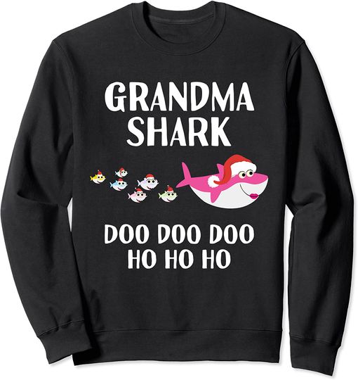Grandma Claus Shark Santa Christmas Matching Family Women Sweatshirt