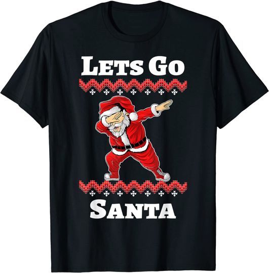 Funny Dabbing Santa Xmas Let's Go Brandon Christmas T-Shirt