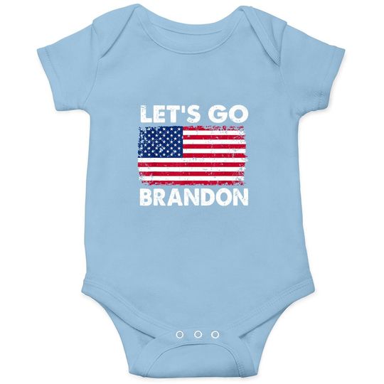 Let's Go Brandon American Flag Vintage Baby Bodysuit