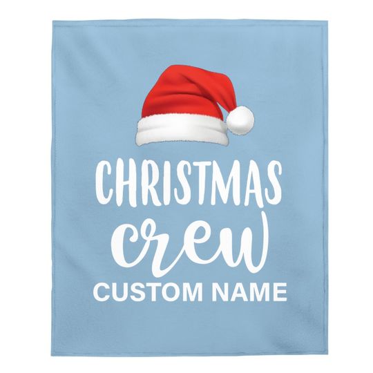 Christmas Crew Custom Name Baby Blankets