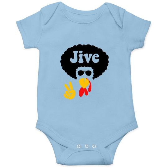 Peace Sign Jive Turkey Face Thanksgiving Baby Bodysuit
