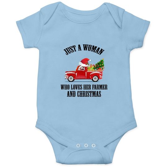 Just A Girl Who Loves A Farmer And Christmas Baby Bodysuit
