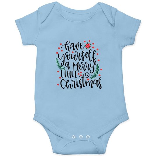 Have Yourself A Merry Little Christmas Black Design Baby Bodysuit
