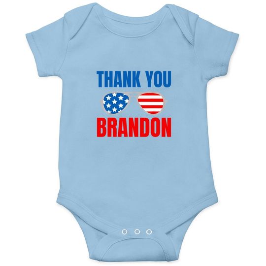 American Flag Thank You Brandon Baby Bodysuit