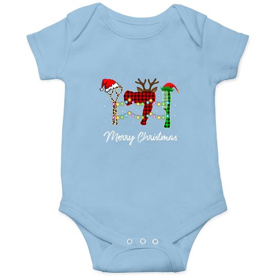 Merry Christmas Hairstylist Red Plaid Baby Bodysuit