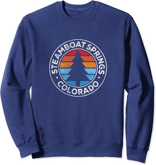 Steamboat Springs Colorado CO Vintage Graphic Retro 70s Sweatshirt
