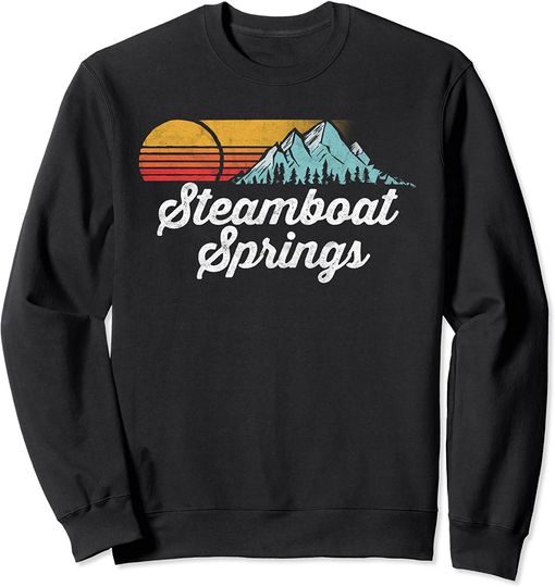 Vintage Steamboat Springs Colorado Retro Mountains Sweatshirt