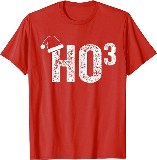 Ho Ho Ho HO3 Math Teacher Santa Hat Christmas Xmas T-Shirt