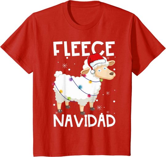 Fleece Navidad Feliz Sheep Christma T-Shirt