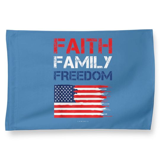 Faith Family Freedom - Patriotic Usa House Flag - American Gift House Flag