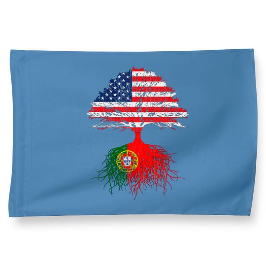 Portuguese Roots American Grown Portugal Flag House Flag