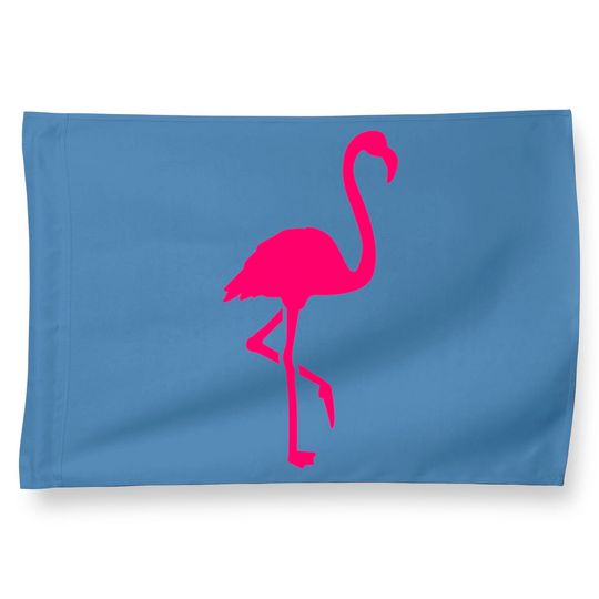 Pink Flamingo House Flag